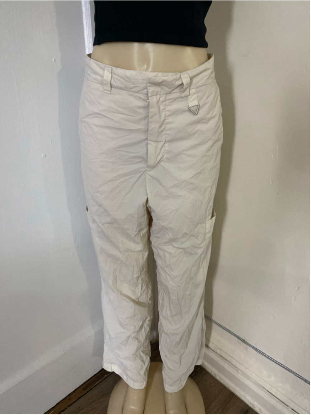 ZARA white windbreaker pants
